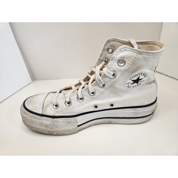 Converse All Star Shoes Women's 5.5 White Lift Platform Chuck Taylor Sneakers - Picture 8 of 9